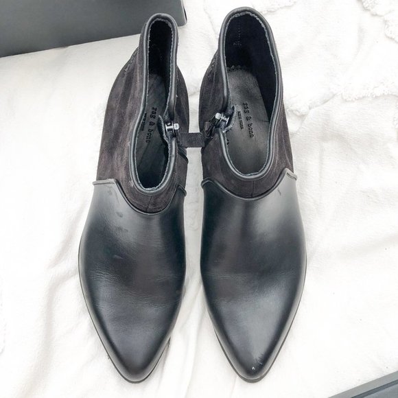 Rag & Bone Aston Boot Asphalt Leather Suede Ankle Bootie 7.5 37.5 - Picture 3 of 6